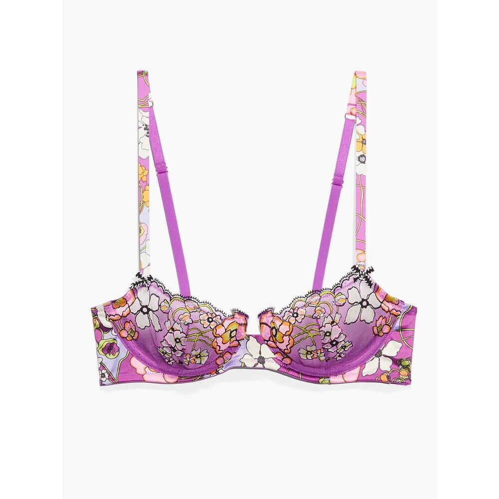 NWT SAVAGE X FENTY Mod Poppy Unlined Lace Balconette Bra Sz 30A - Picture 2 of 8